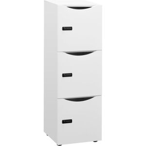 Casier de bureau Locker 3 cases coprs blanc H 131 cm blanc