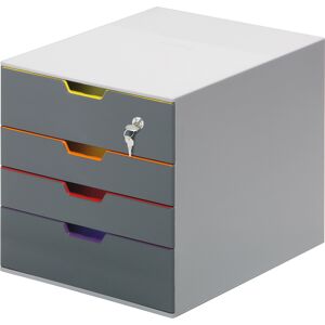 Durable Module de classement Durable Varicolor® Safe 4 tiroirs avec fermeture à clé Blanc