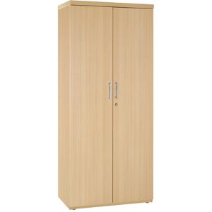 Armoire haute chêne clair H 183 x L 80 cm Milano métal Blanc