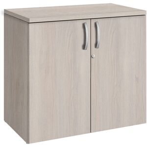 Armoire basse bois chêne gris portes battantes H 73 x L 80 cm Essens Hêtre