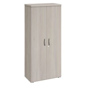 Armoire haute bois chêne gris portes battantes H 182 x L 80 cm Essens Blanc