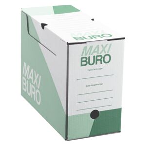 Maxiburo Boîte archives dos 15 cm vert Maxiburo - Lot de 20 Chêne clair