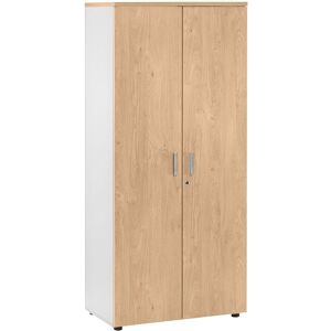 Armoire portes battantes Exprim H 180 cm, décor chêne - corps blanc Bleu