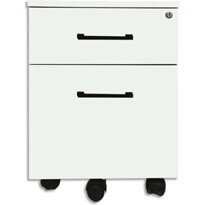 Caisson mobile EMMA 2 tiroirs largeur 56 cm, hauteur 42 cm, profondeur 59 cm livre monte coloris Blanc