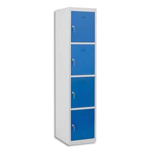 Vestiaire démontable élément Départ 4 cases en acier Gris Bleu, L40 x H180 x P50 cm - Publicité