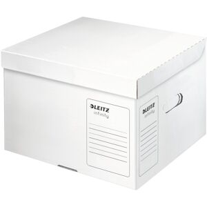 Leitz Conteneur à archives carton INFINITY Leitz H 32 x L 35 x P 26,5 cm, taille M, blanc. - Lot de 10