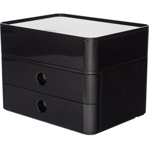 Han Boîte rangement SMART-BOX ALLISON 2 tiroirs + 1 boîte à ustensiles Dim (lxhxp) : 26x19x19,5cm Noir