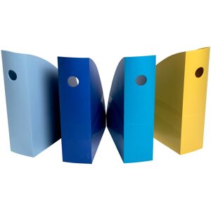 Exacompta Set de 4 porte-revues Mag-Cube Bee Blue - Couleurs assorties