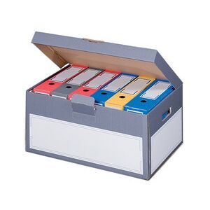 smartboxpro Boîte d'archives à couvercle, gris - Lot de 5