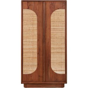 Maisons du Monde Armoire 2 portes coloris noisette et rotin tresse