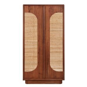 Maisons du Monde Armoire 2 portes coloris noisette et rotin tressé