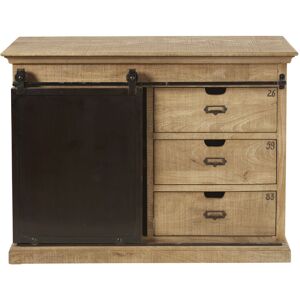 Maisons du Monde Buffet 1 porte 3 tiroirs en manguier massif Noir 116x85x42cm