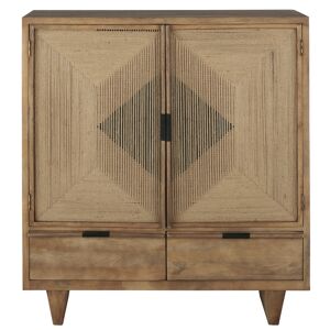 Maisons du Monde Buffet 2 portes en jute 2 tiroirs Beige 110x120x40cm