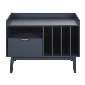 Maisons du Monde Buffet meuble à vinyles 1 tiroir 4 niches bleu foncé - Publicité