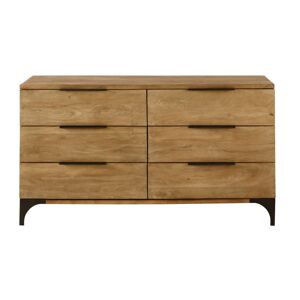 Maisons du Monde Commode double 6 tiroirs en bois de manguier massif Marron 140x80x45cm