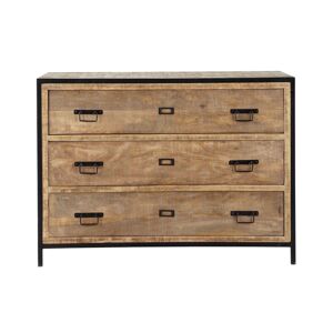 Maisons du Monde Commode industrielle en bois de manguier massif et metal Marron 110x80.5x45cm