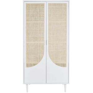 Maisons du Monde Dressing 2 portes battantes blanc cannage en rotin beige