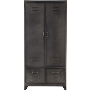 Maisons du Monde Dressing 2 portes battantes en metal gris anthracite