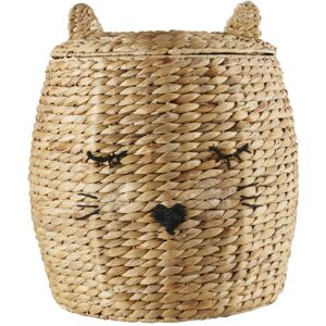 Maisons du Monde Panier chat en fibre vegetale tressee et laine