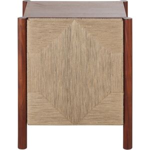 Maisons du Monde Petit meuble de rangement en bois d'acacia et jute 2 portes marron