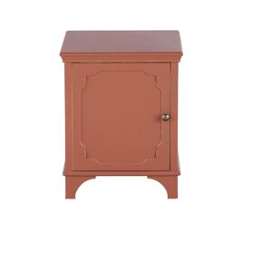 Maisons du Monde Table de chevet 1 porte terracotta et métal coloris laiton Rouge 43x53x35cm