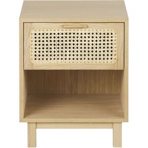 Maisons du Monde Table de chevet 1 tiroir 1 niche et cannage en rotin beige