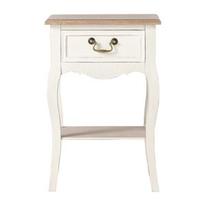 Maisons du Monde Table de chevet 1 tiroir crème Blanc 44x65x33cm