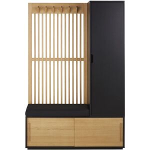 Maisons du Monde Vestiaire 3 portes avec portant en bois de frêne gris anthracite et noir - Publicité