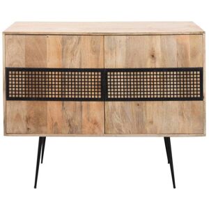 Made in Meubles Buffet en bois noir 117 cm Noir 40x91x117cm