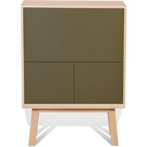 MON PETIT MEUBLE FRANCAIS Bureau secretaire avec rangement de 90 cm de large, en frene