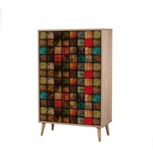 Bobochic FINKA Buffet haut bois et multicolore