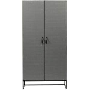 WOOOD Armoire 2 portes en pin massif gris