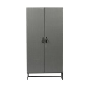 Armoire 2 portes en pin massif gris