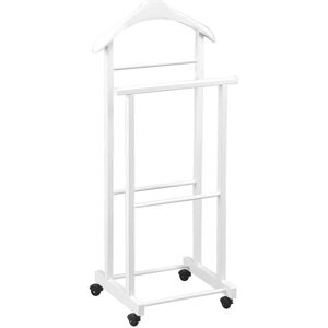 Altobuy Valet de nuit blanc sur roulettes Blanc 43x100x30cm