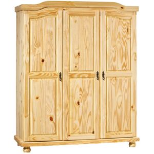 Altobuy Armoire 3 portes + penderie bois massif naturel