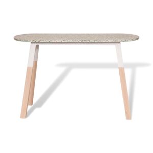 MON PETIT MEUBLE FRANCAIS Console Terrazzo et frêne massif 140 cm Blanc 140x90x45cm