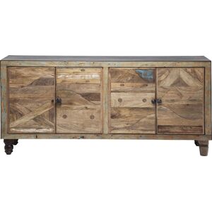 Kare Design Buffet 4 portes en manguier et peuplier massifs Marron 40x85x180cm