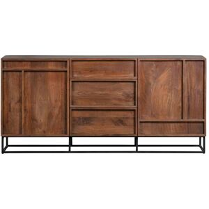 WOOOD Buffet 2 portes à tiroirs en bois marron Beige 160x75x44cm