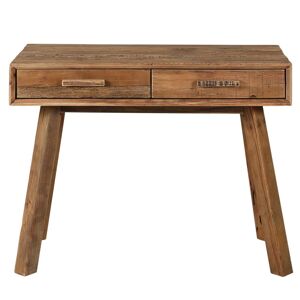 Grenier Alpin Console en pin recycle 2 tiroirs Marron 100x76x48cm