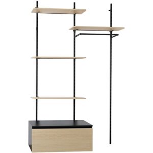 Sodiake Dressing bibliotheque modulable industriel 4 etageres + caisson bois