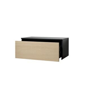 Sodiake Caisson de rangement avec tiroir - bois robuste au design elegant Noir 85x37x39cm