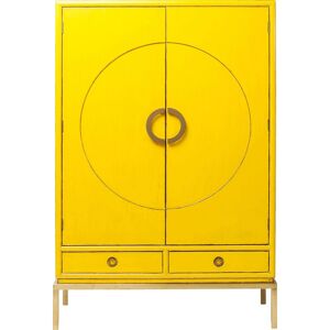 Kare Design Armoire 2 portes 2 tiroirs en peuplier jaune Jaune 120x180x55cm