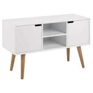 Concept Usine Buffet scandinave blanc avec 2 placards Blanc 38x62x96cm