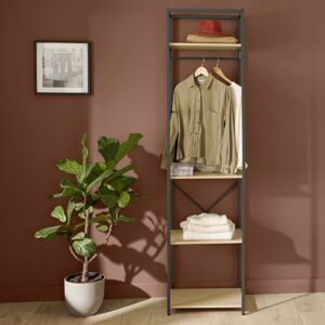 Mob In Portant vetements en bois et metal L50 x H200cm Noir