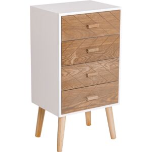 Chiffonnier design scandinave bicolore blanc hêtre Blanc 40x75x30cm