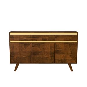 Rendez-Vous Deco Buffet en bois details dores 3 portes 3 tiroirs