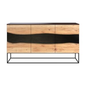 Rendez-Vous Déco Buffet 3 portes en bois d'acacia et métal noir