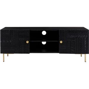 Rendez-Vous Deco Meuble TV en bois grave et metal 120 cm