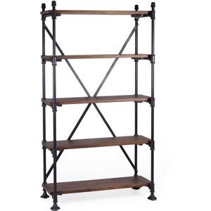 Étagère en bois marron et fer noir H 180 cm