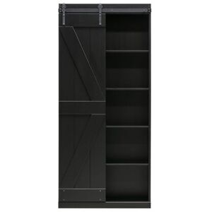 Armoire avec 1 porte coulissante en bois noir